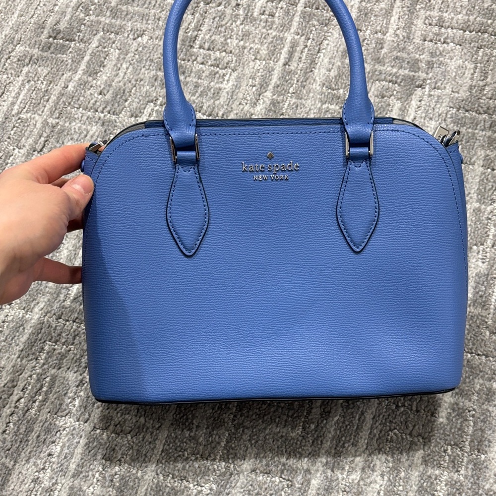kate spade cobalt blue pebbled leather satchel